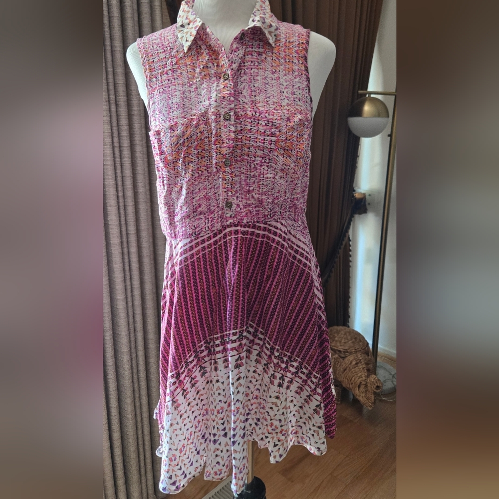 En Creme Pink Collared Dress